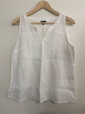 Talbots NWOT Linen Pintuck Yoke Shell Tank